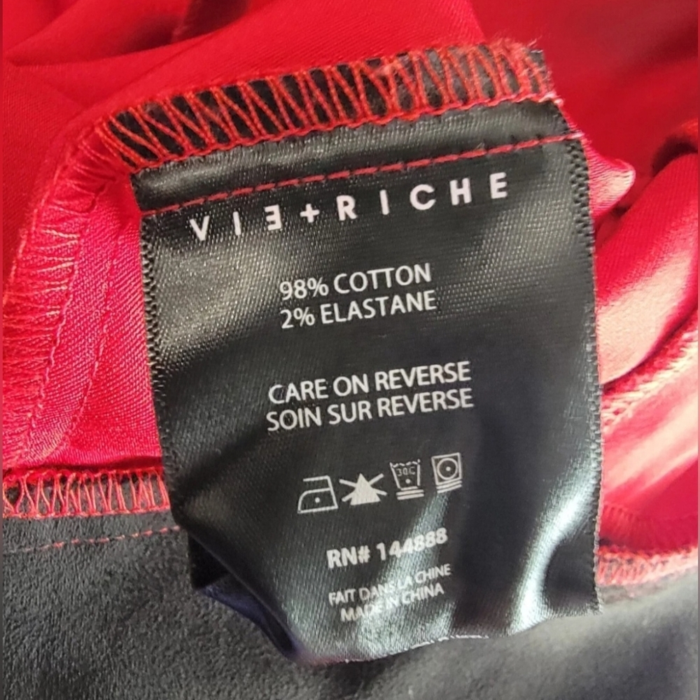 Vie+Richie Jacket XL Red Mediano Rayon Red Crown Holder (EUC) - Picture 12 of 13